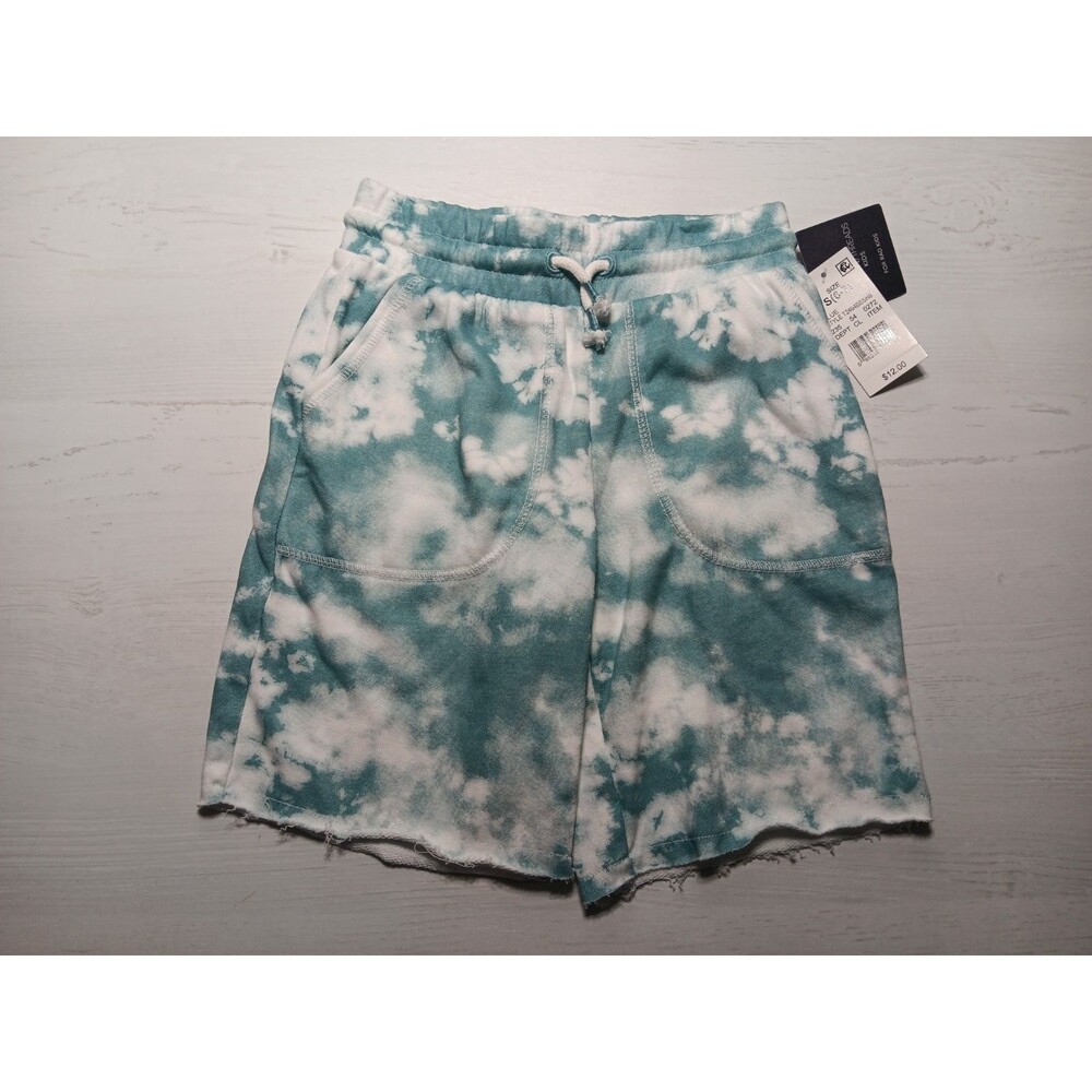 BLUE GREEN TIE DYE SWEAT SHORTS Kids 6/7 NEW GRAYSON THREADS